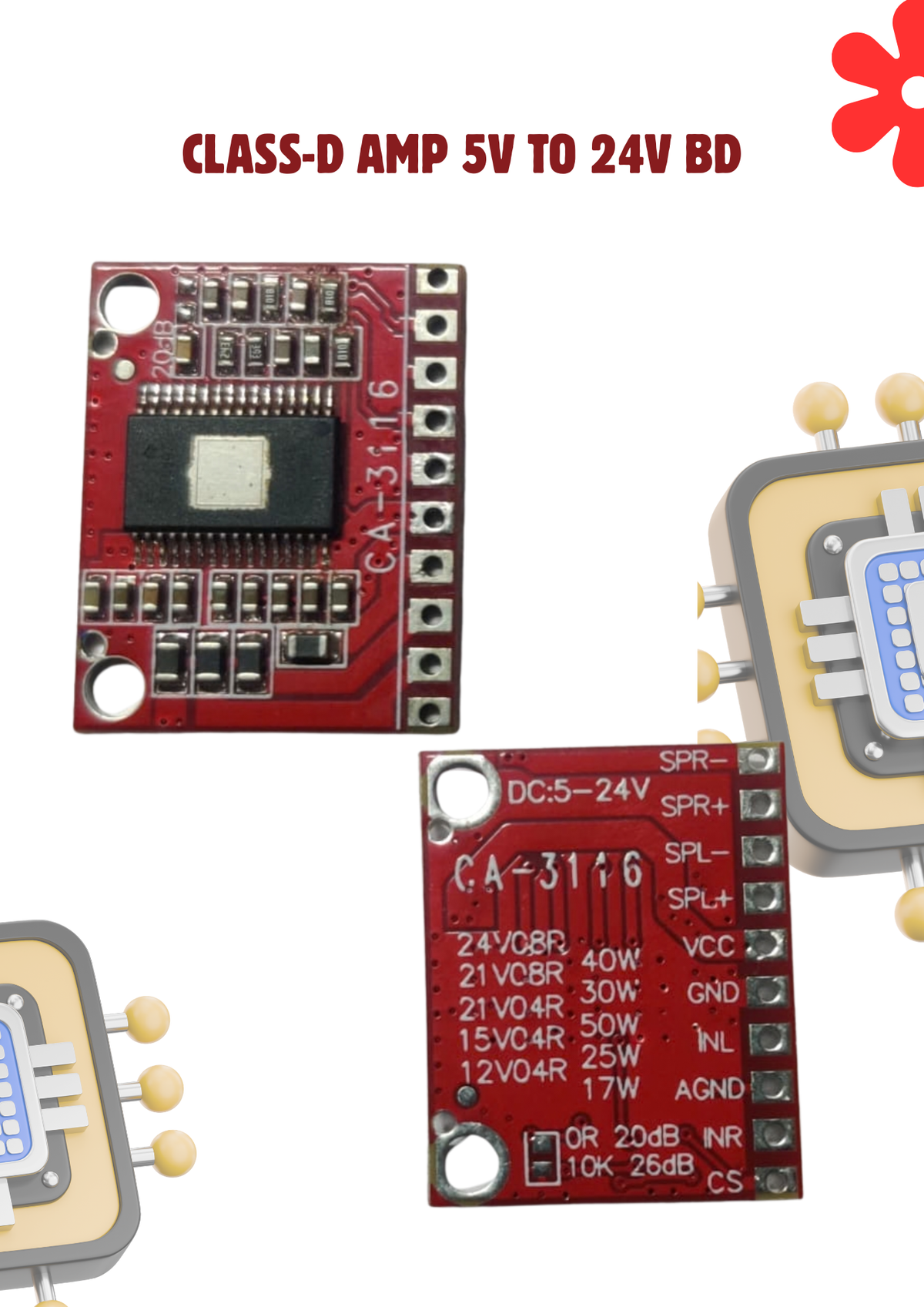 CLASS-D AMP 5V TO 24V