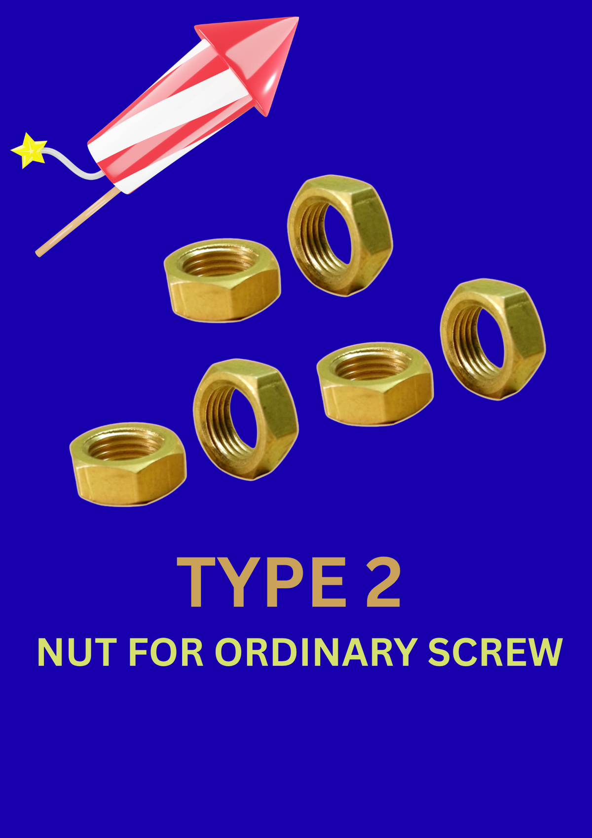 NUT TYPE-2 FOR ORDINARY SCREW / BOLT NUT FOR PCB