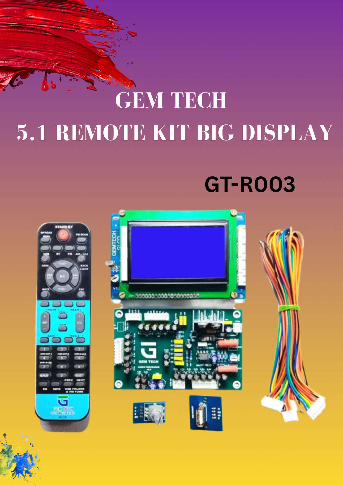 GEMTECH 5.1 REMOTE KIT BIG DISPLAY