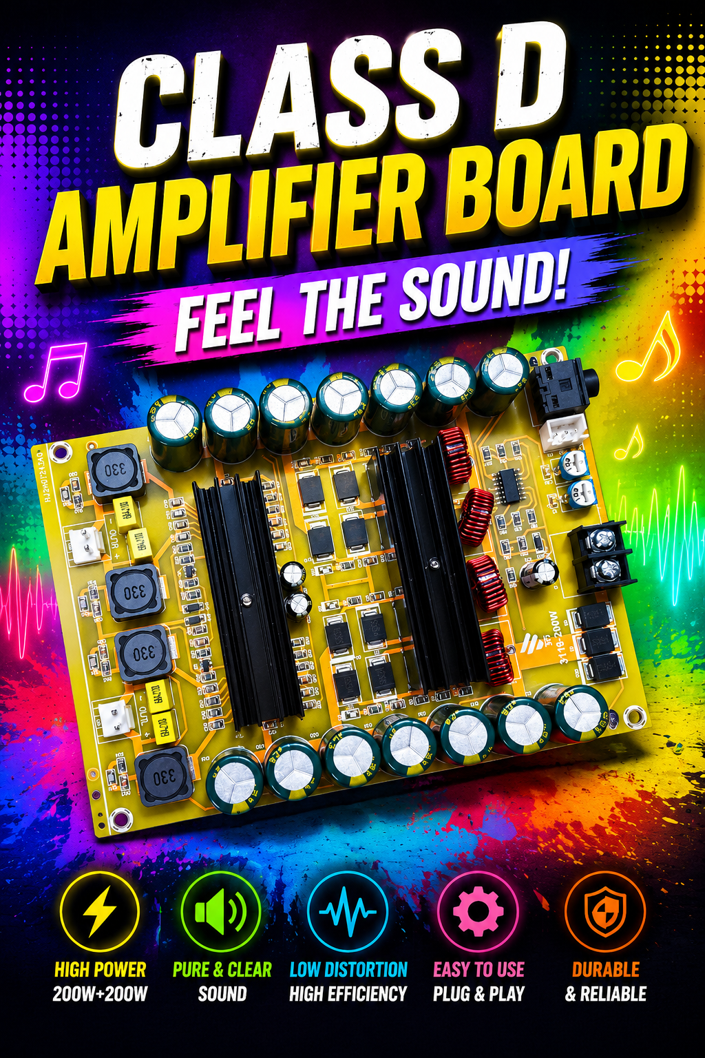 CLASS D 200+200W ST BOARD