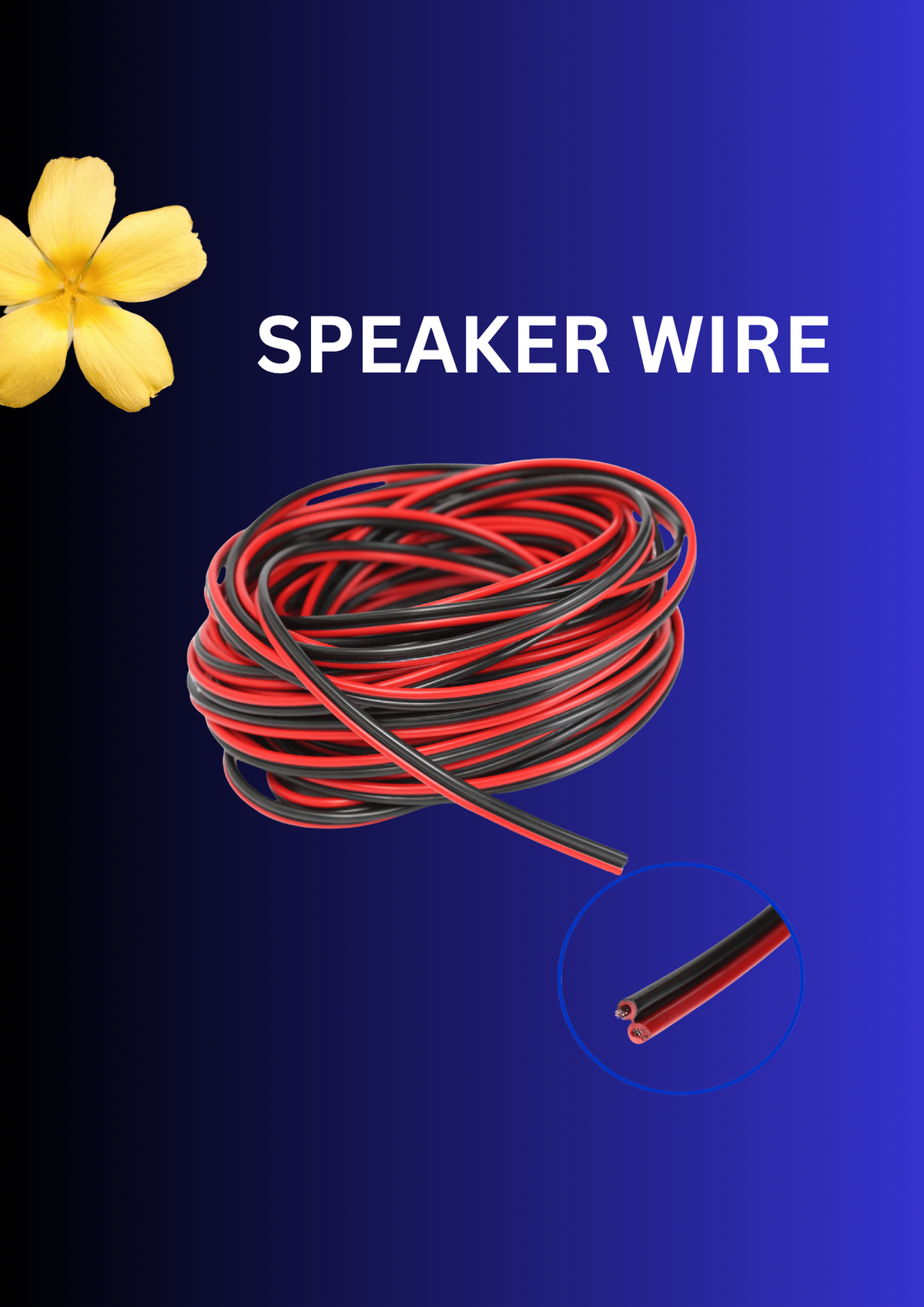 SPEAKER WIRE HEAVY RED/BLACK (1meter)