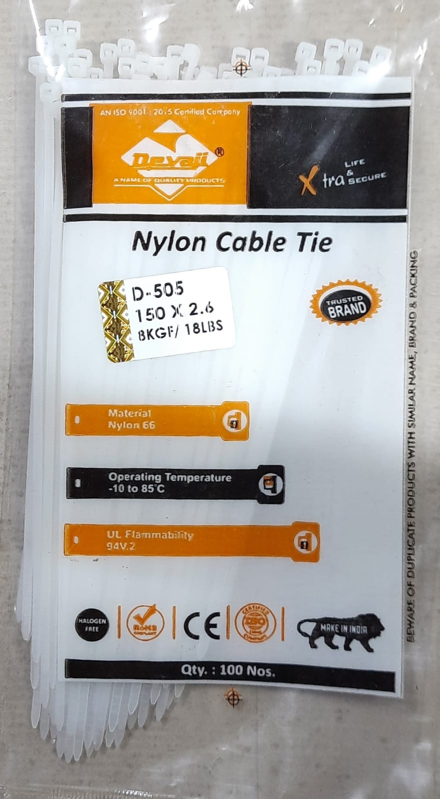 CABLE TIE BIG WHITE D-505