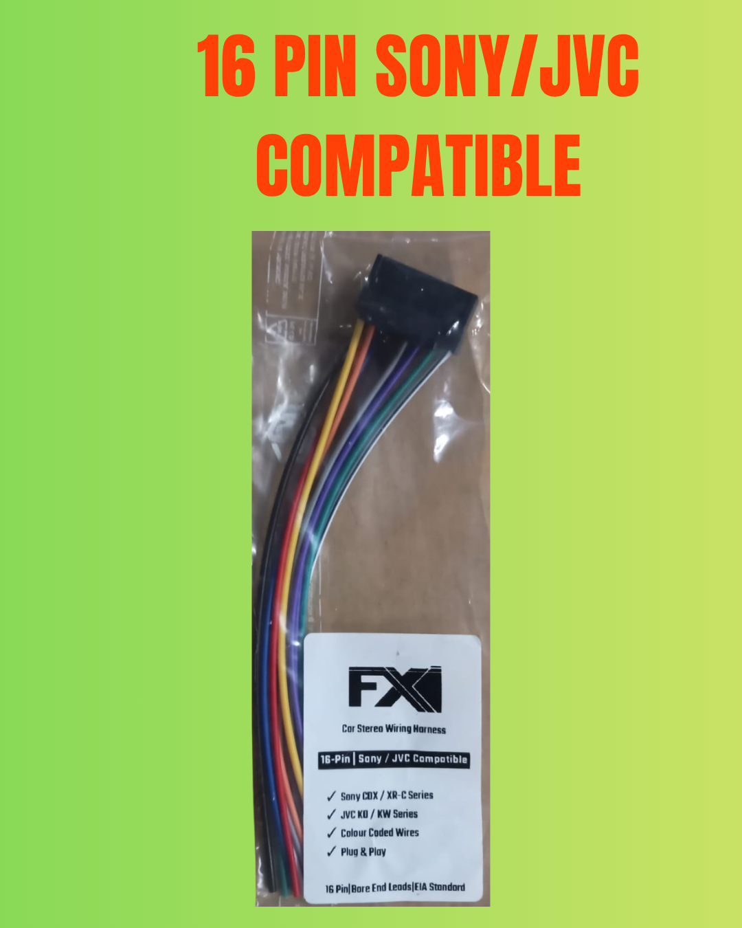 CAR DC CORD - 16 PIN SONY/JVC COMPATIBLE