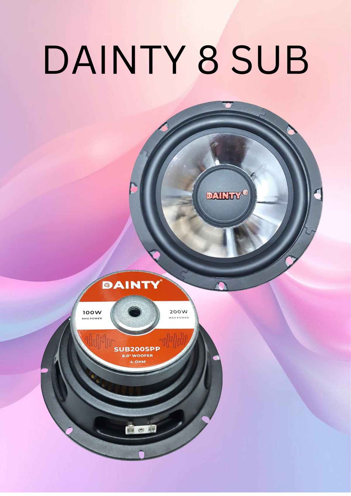 DAINTY 8" SUB SILVER 4 OHM / 8 OHM