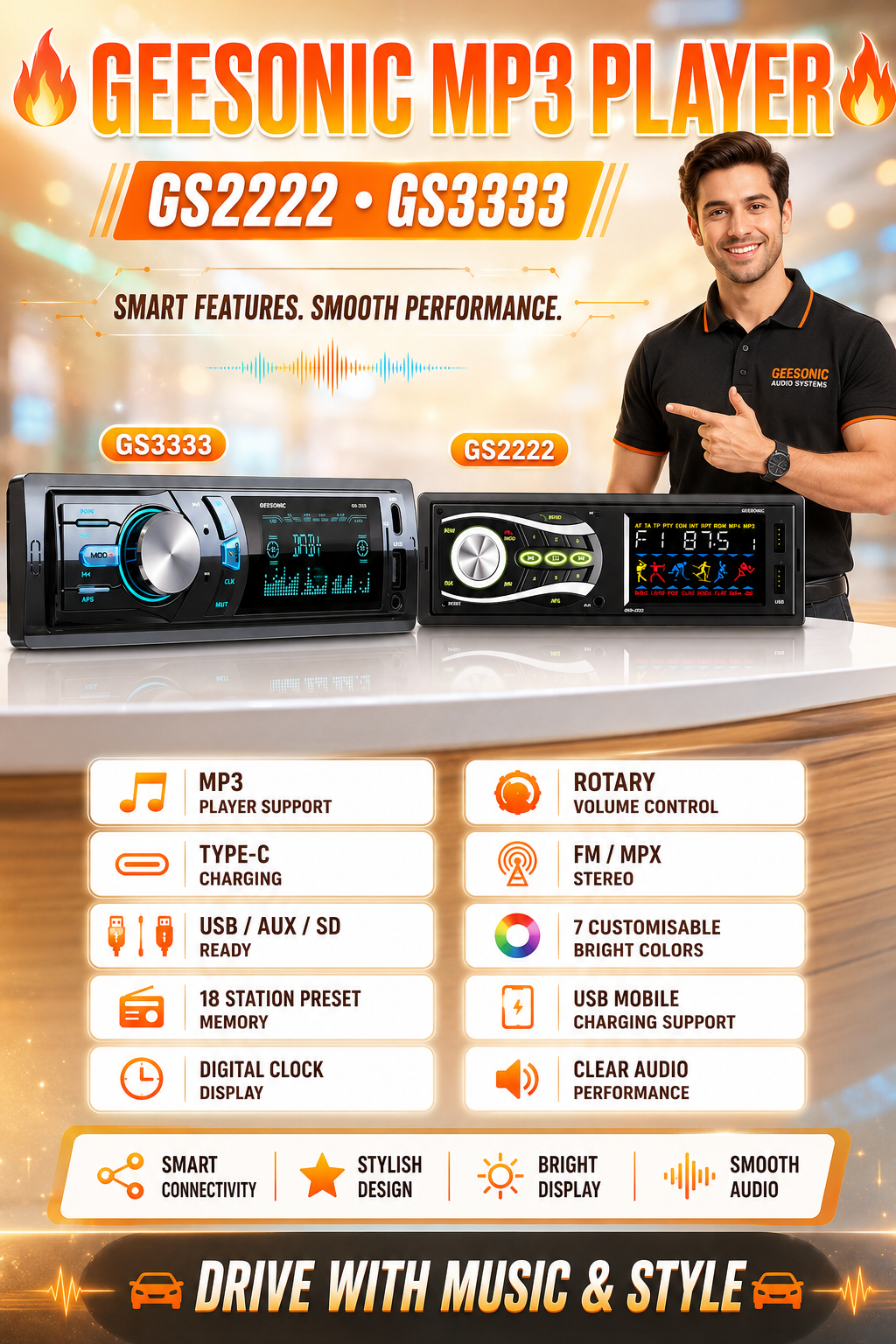 GEESONIC PREMIUM CAR SET GS-2222