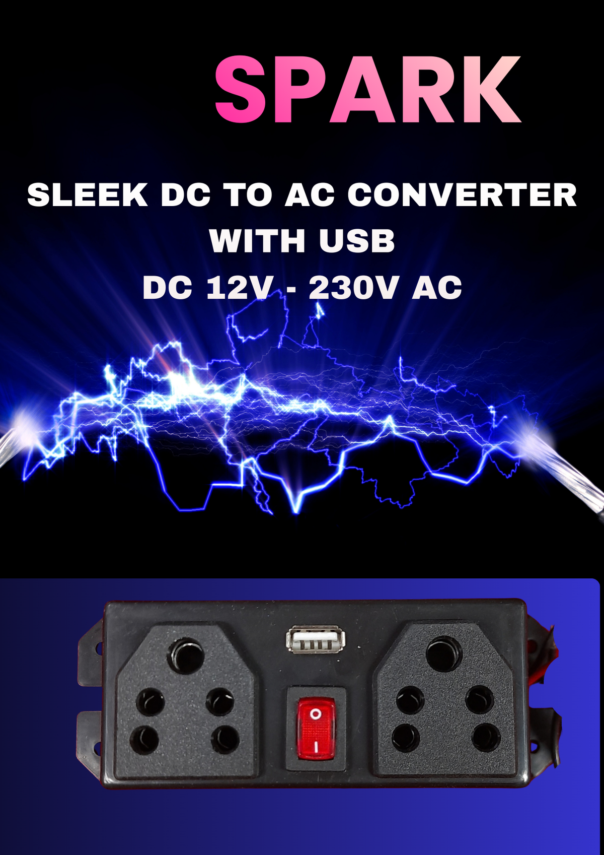 SPARK SLEEK DC TO DC CONVERTER 12V WITH USB
