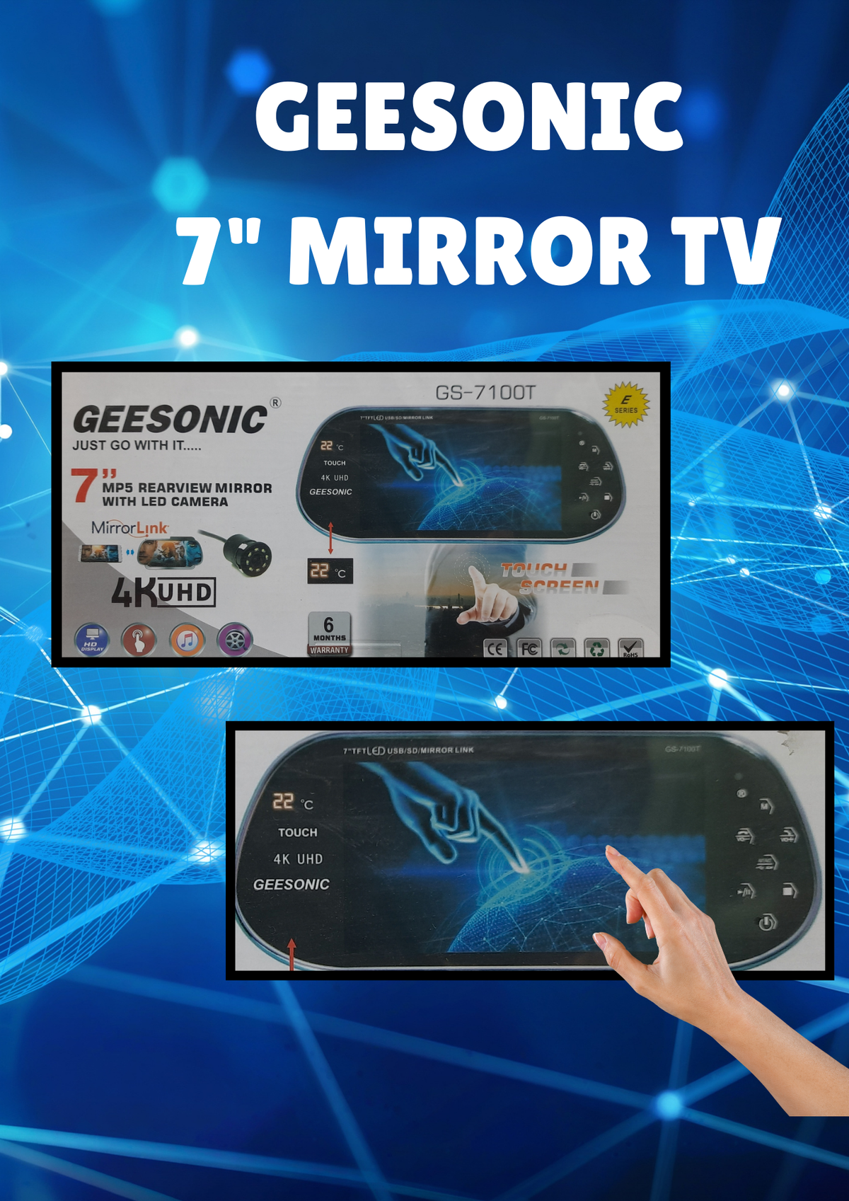GEESONIC 7" MIRROR TV
