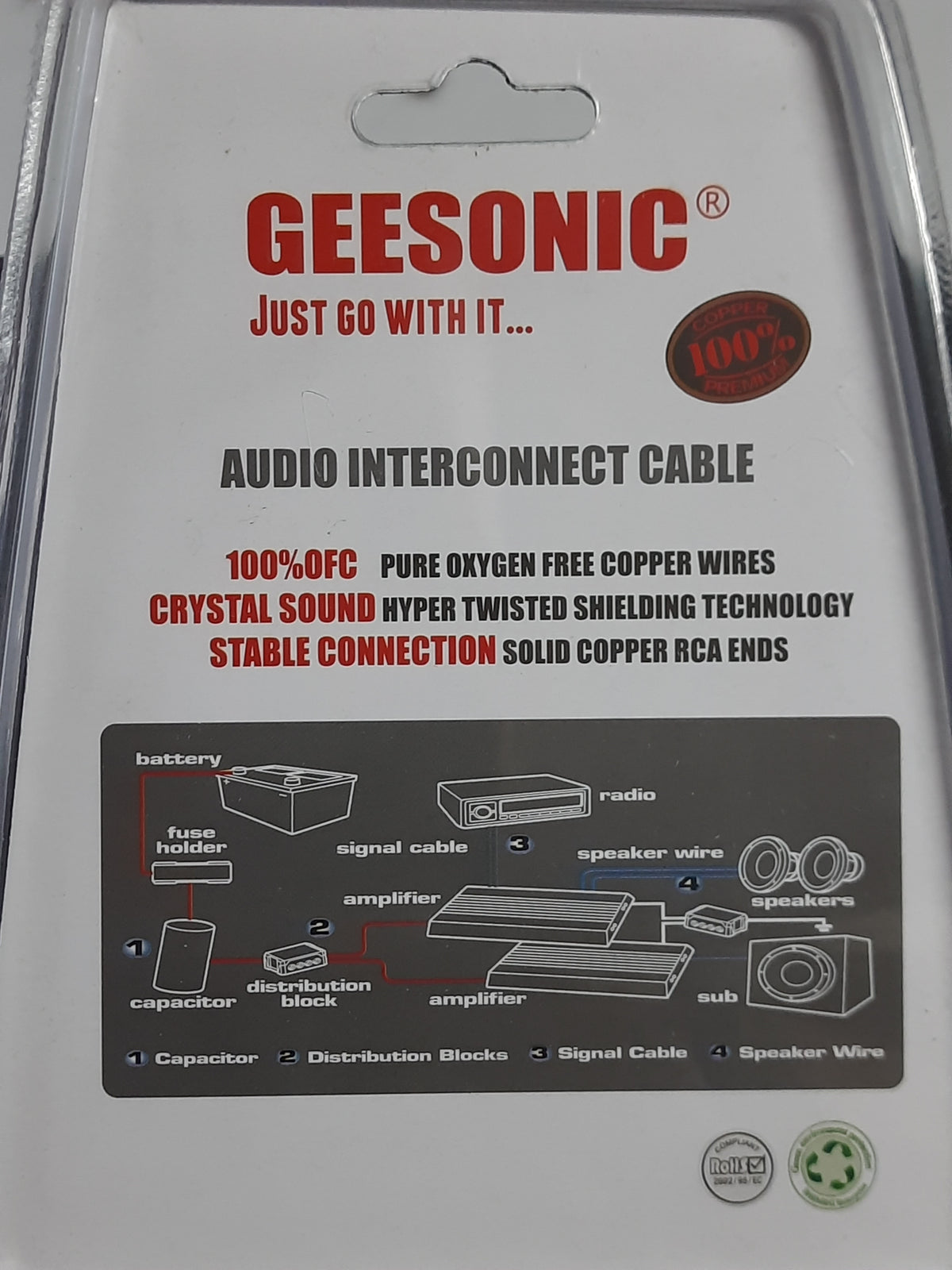 GEESONIC 2RCA WIRE 5mt