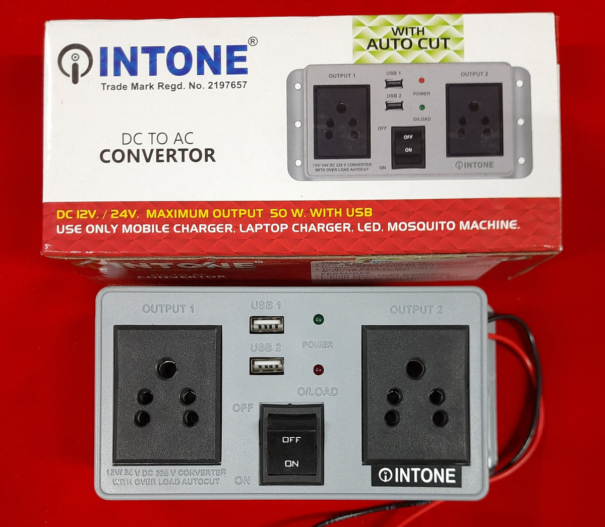 INTONE DC TO AC CONVERTER WITH AUTOCUT - MAXIMUM 50W