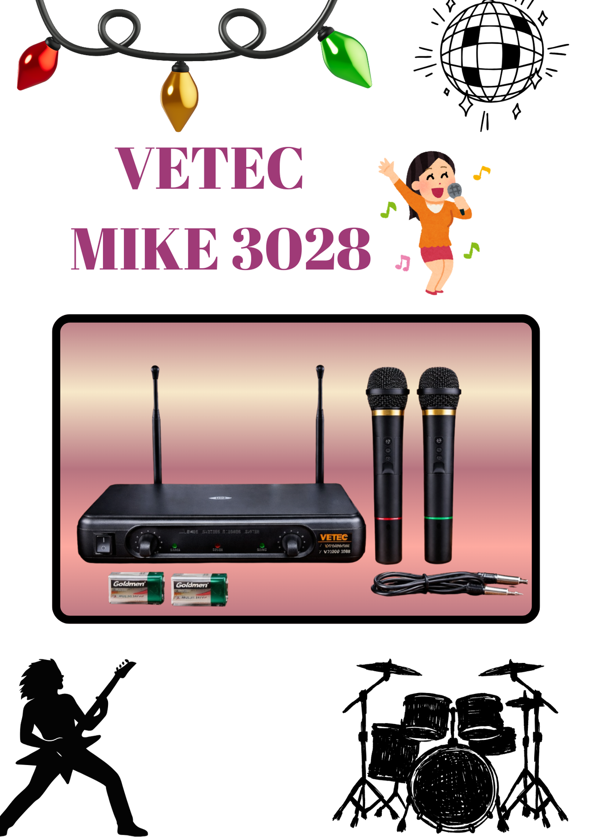 VETEC WIRELESS MIKE VT-3028 (DOUBLE MIKE)