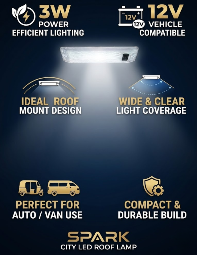 SPARK CITY LED ROOF LAMP 3WATTS/12V