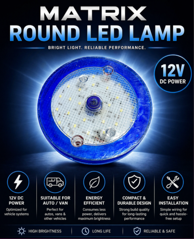 SPARK MATRIX ROUND LED LIGNT 12V(USE ONLY WITH DC)