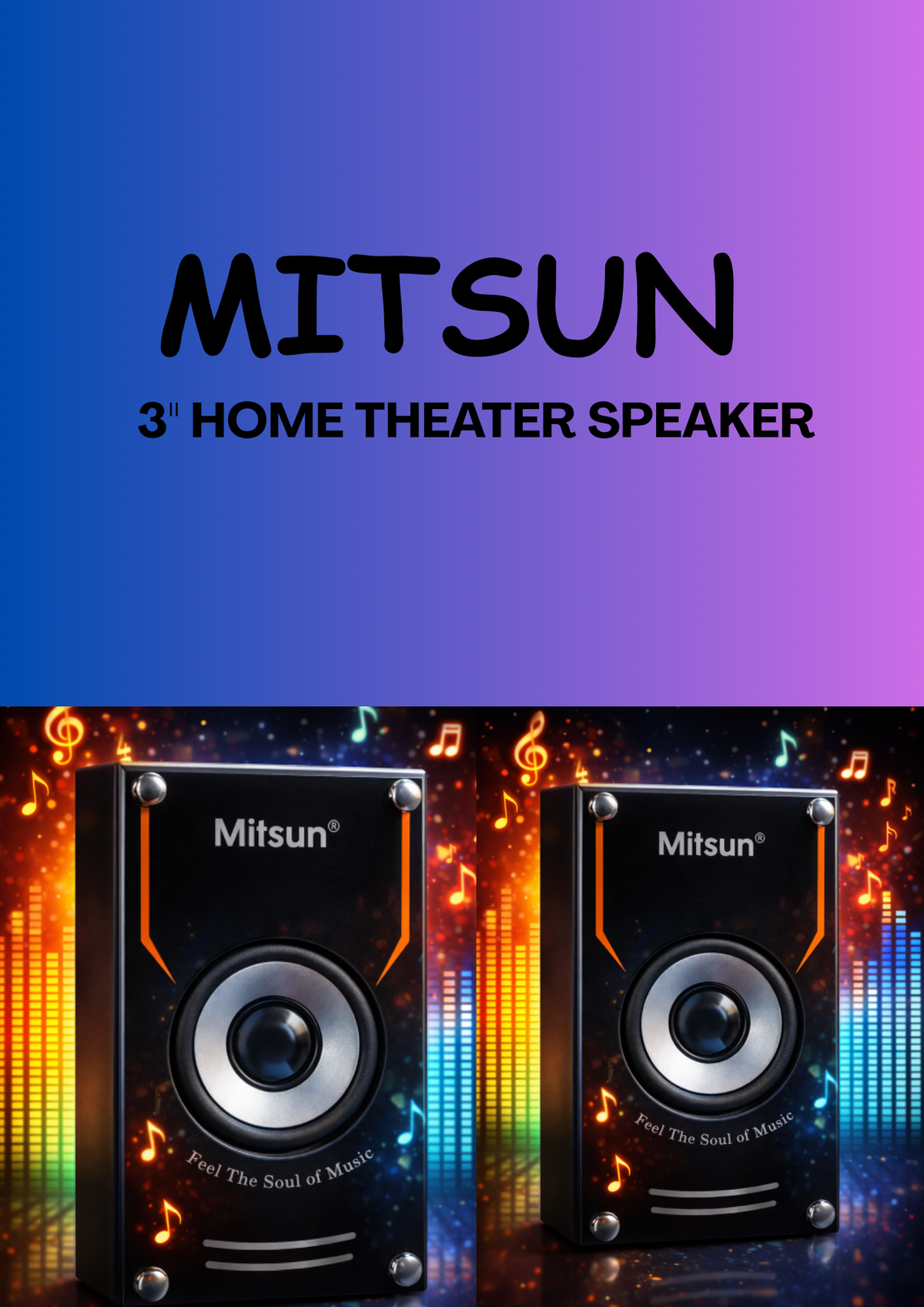MITSUN 3" HOMETHEATER SPEAKER (1 PAIR)