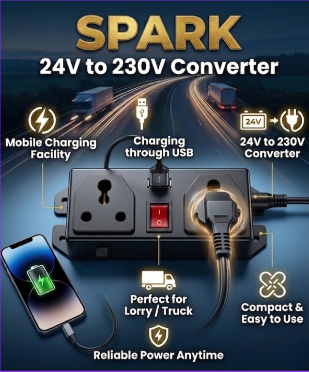 SPARK SLEEK DC TO DC CONVERTER 24V WITH USB