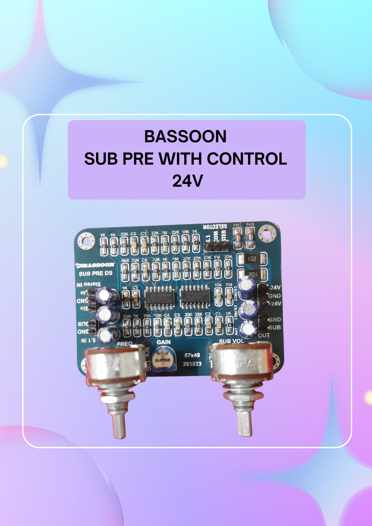 BASSOON 24V SUP PRE SINGLE SUPPLY WITH CONTROL