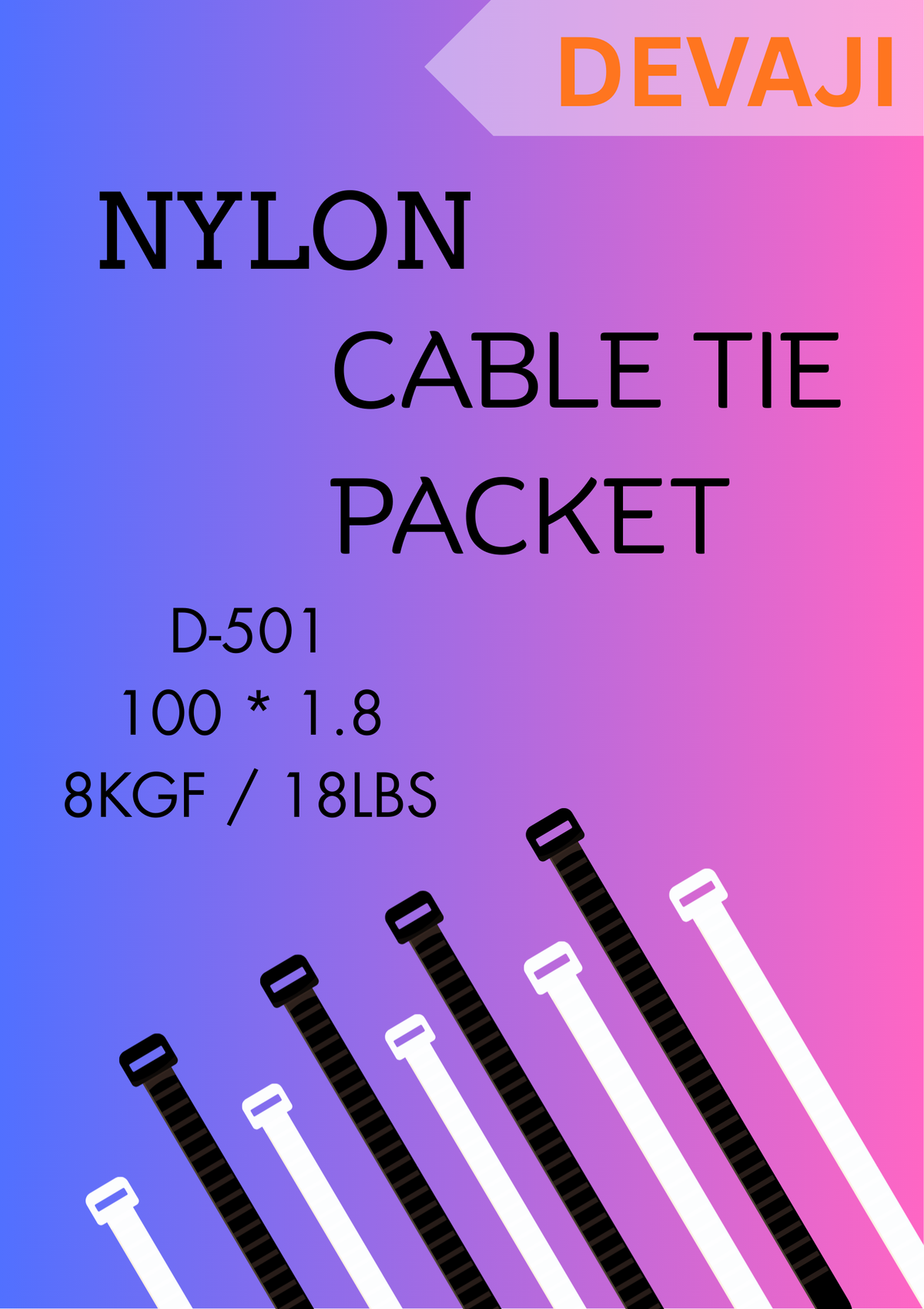 CABLE TIE SMALL WHITE D-501