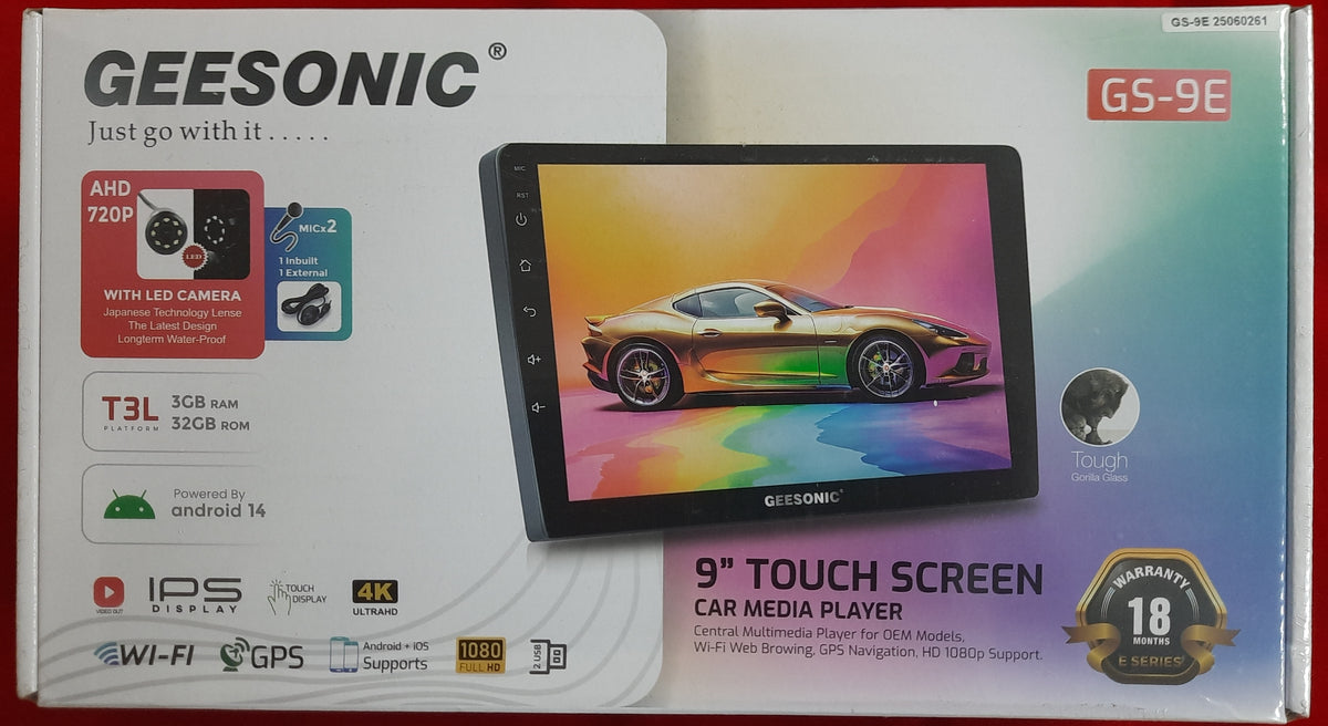 GEESONIC (GS-9E) 9" ANDROID TV WITH CAMERA & MIC