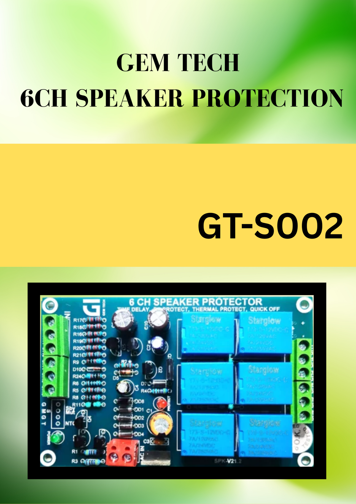 GEMTECH 6CH SPEAKER PROTECTION BOAD