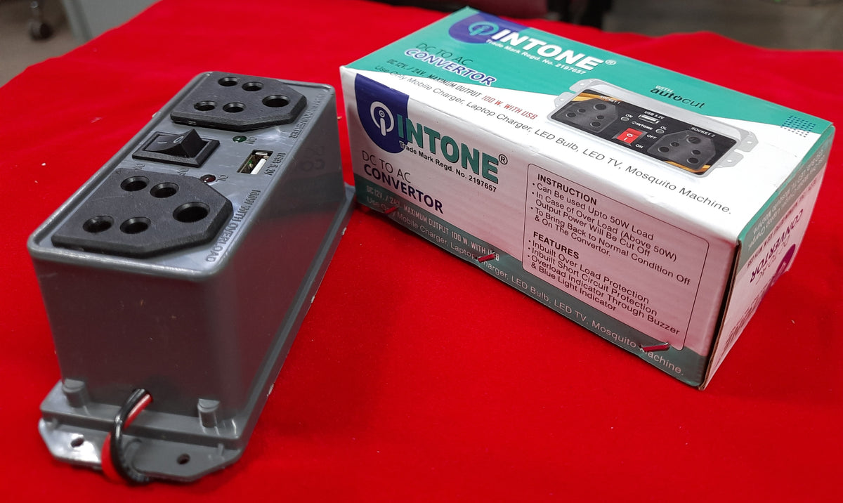 INTONE DC TO AC CONVERTER WITH AUTOCUT - MAXIMUM 100W
