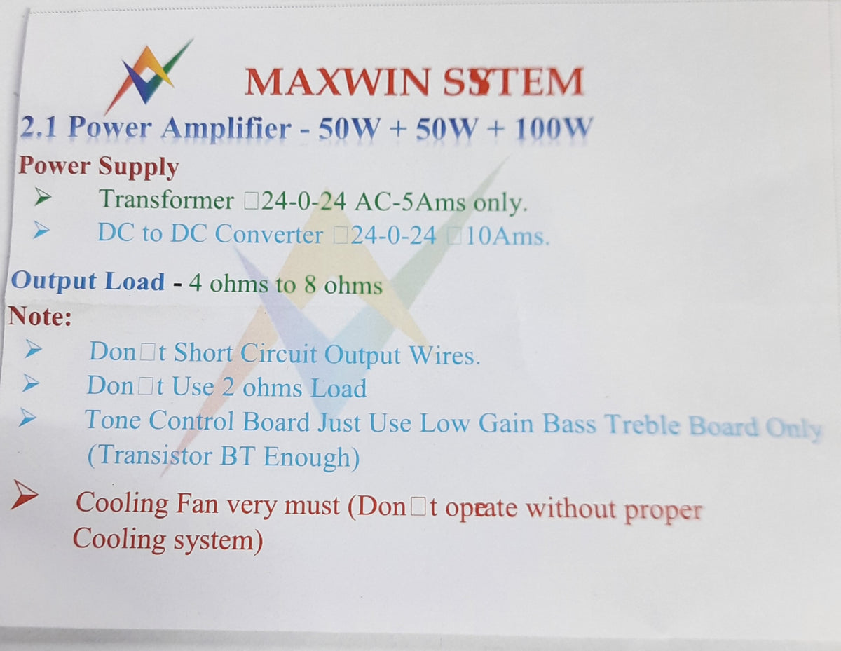 MAXWIN 2.1 AMP BOARD