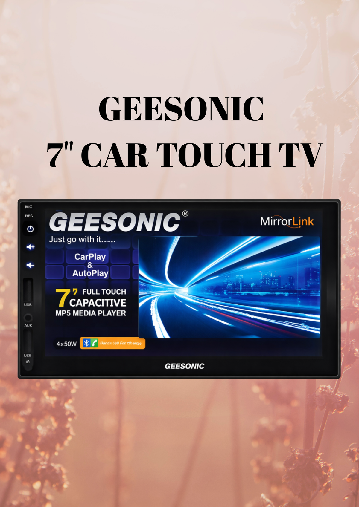 GEESONIC 7" CAR TV WITH DUAL USB PORT