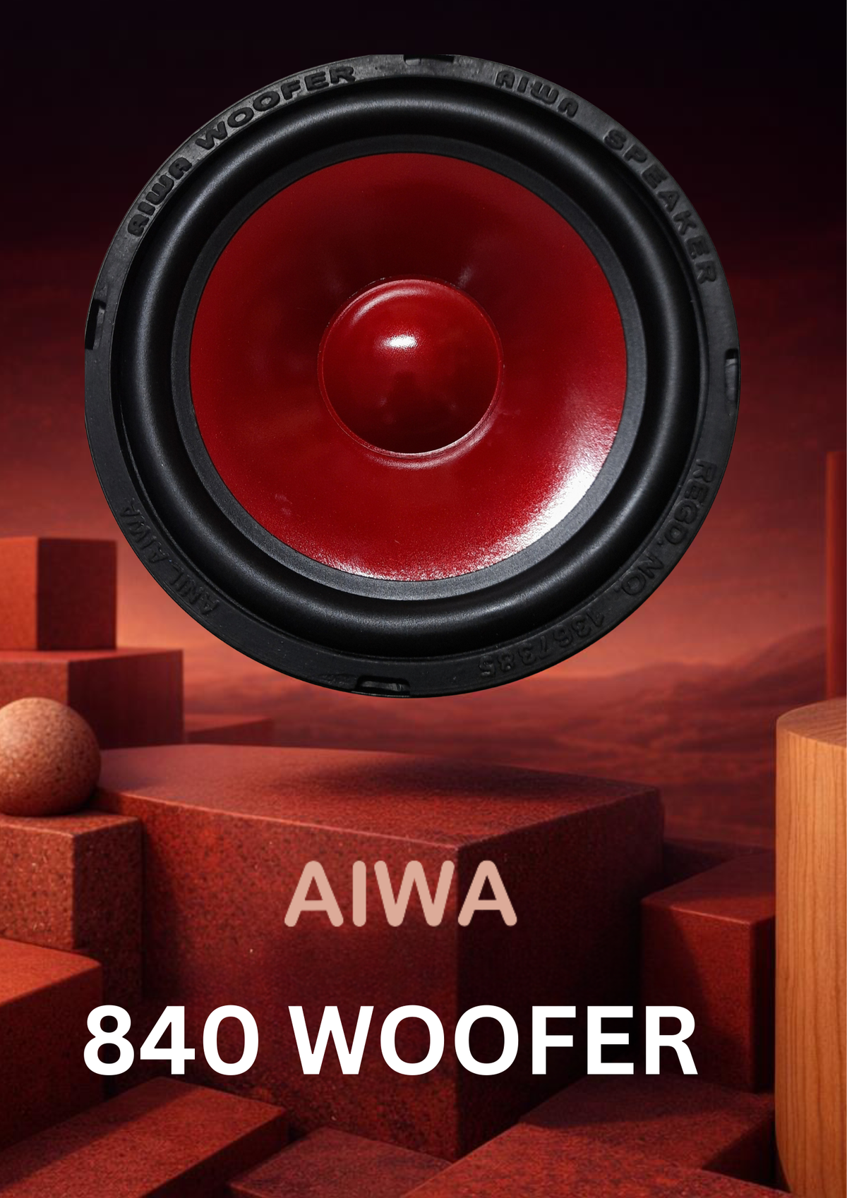 AIWA 840W 8" WOOFER COLOUR (RED)