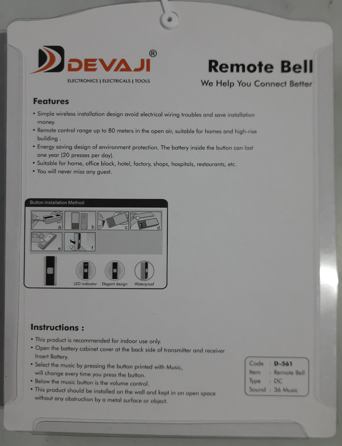 DEVAJI DOOR BELL DC-DC