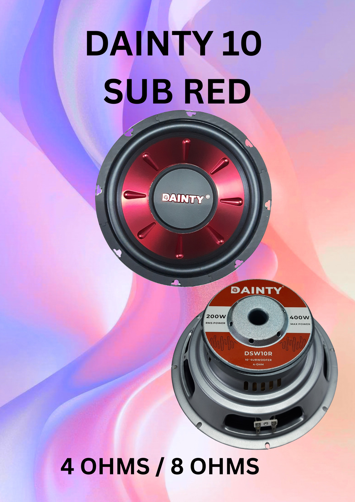 DAINTY 10" SUB RED 4 OHM / 8 OHM