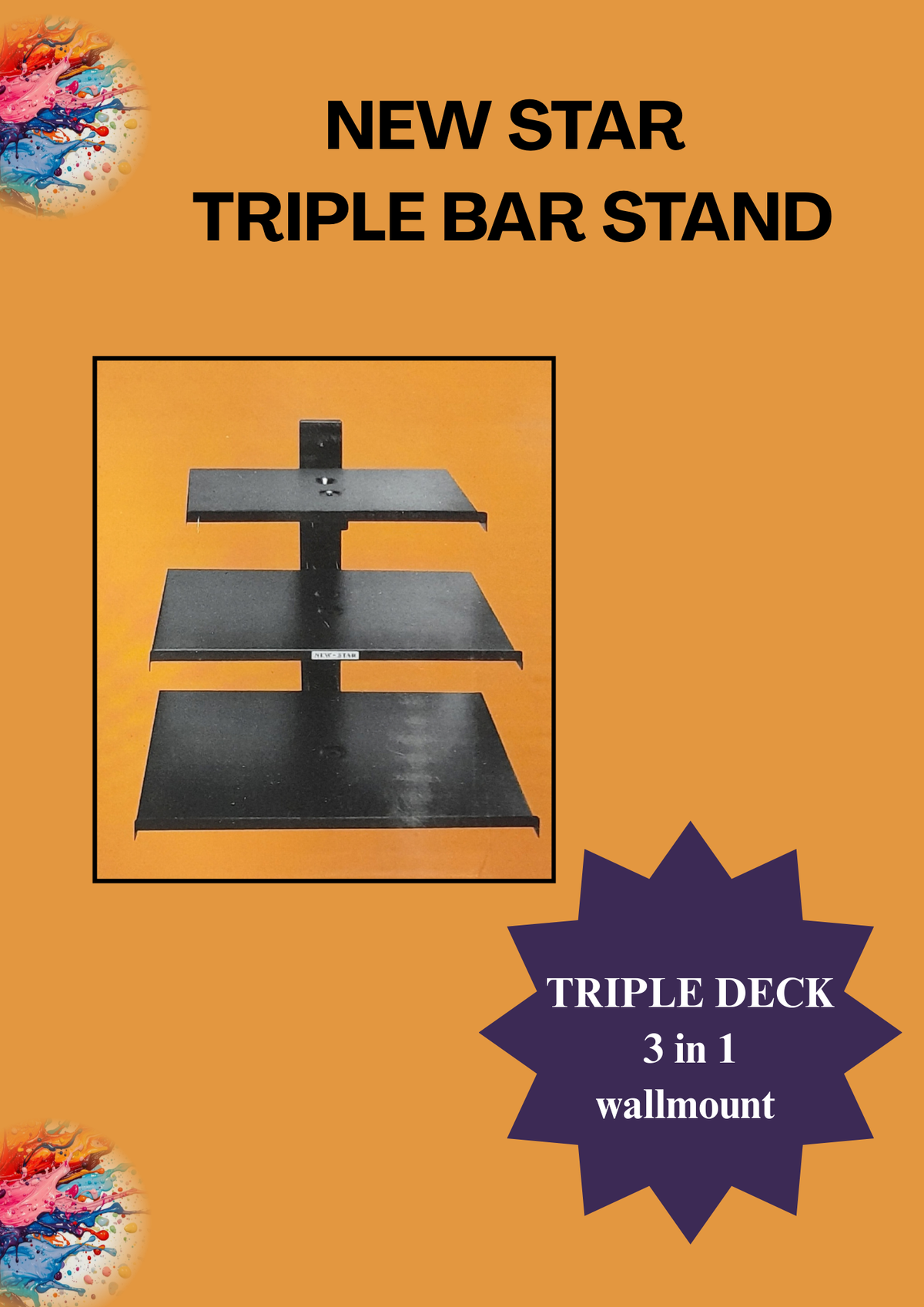 NEWSTAR DVD TRIPLE BAR STAND