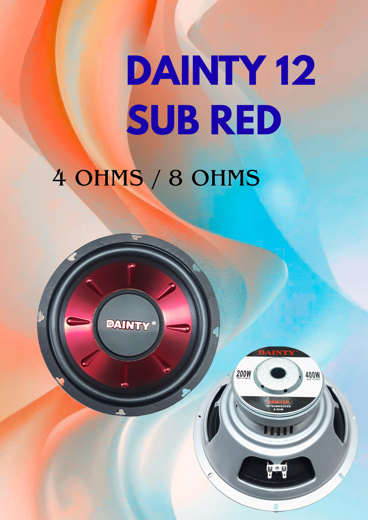 DAINTY 12" SUB RED 4 OHM / 8 OHM