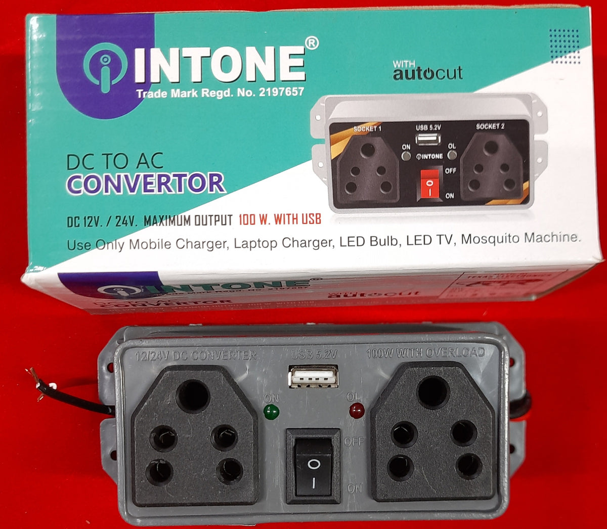 INTONE DC TO AC CONVERTER WITH AUTOCUT - MAXIMUM 100W