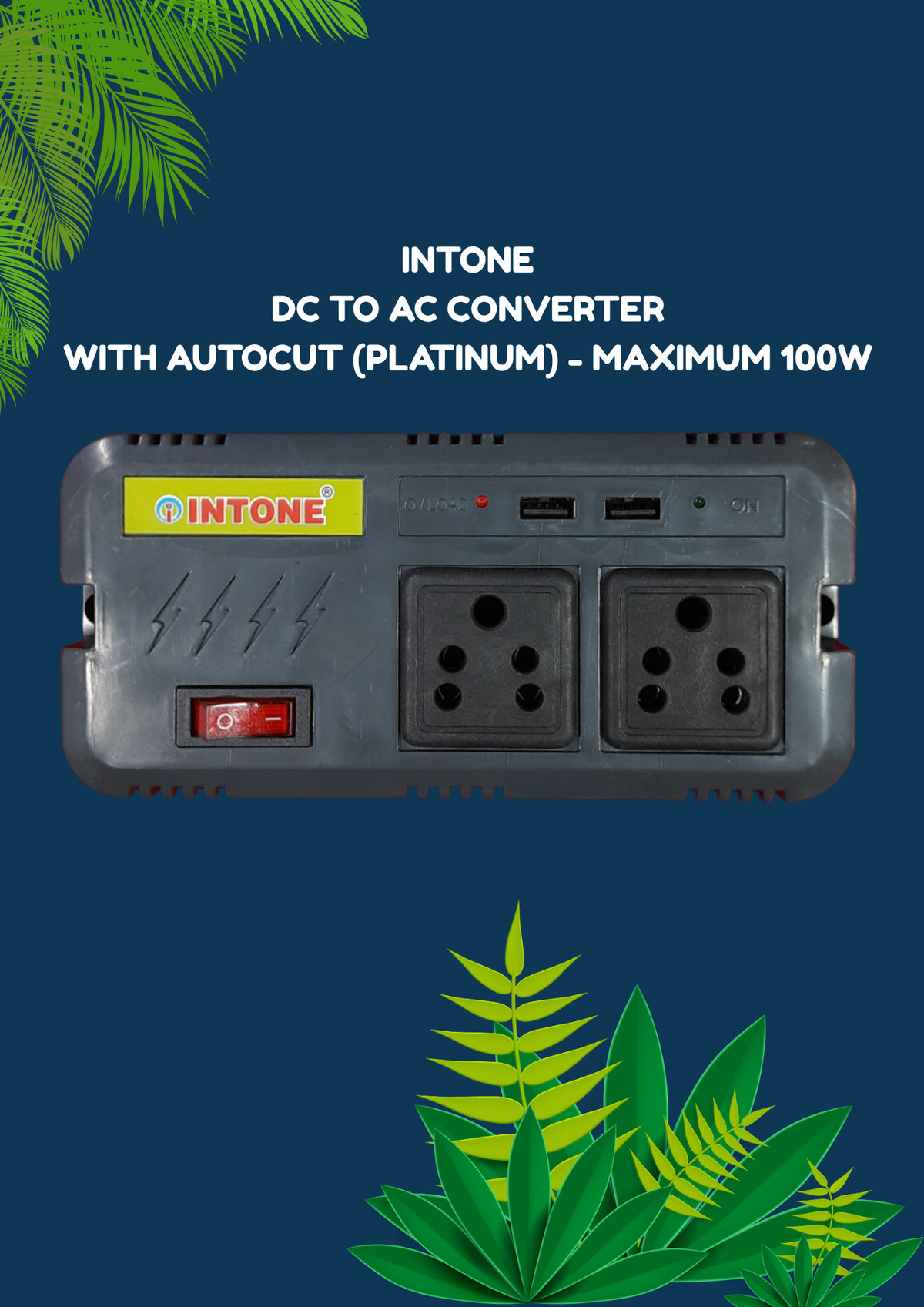 INTONE DC TO AC CONVERTER WITH AUTOCUT (PLATINUM) - MAXIMUM 100W