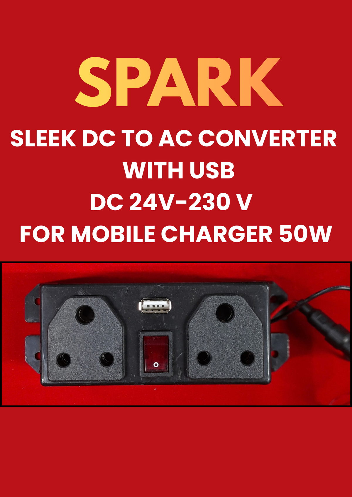 SPARK SLEEK DC TO DC CONVERTER 24V WITH USB