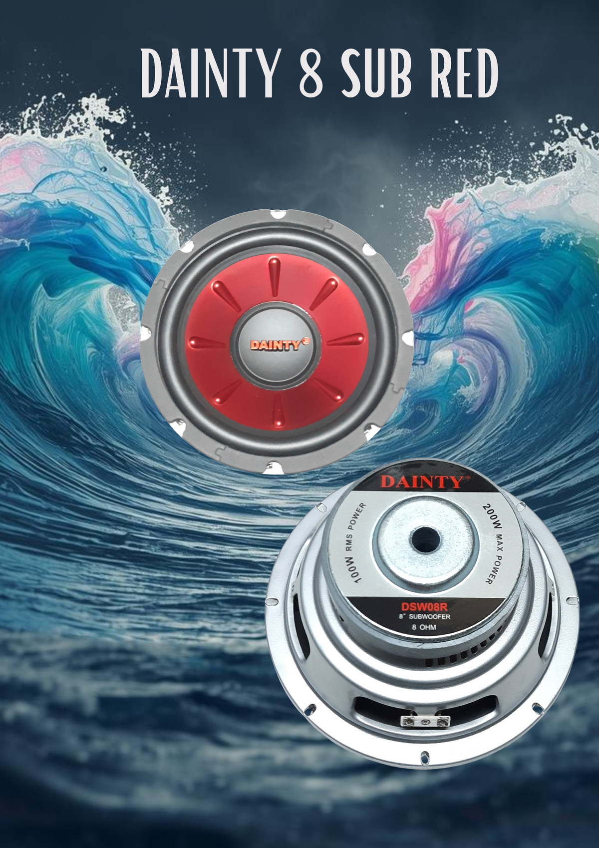 DAINTY 8" SUB RED 4 OHM / 8 OHM