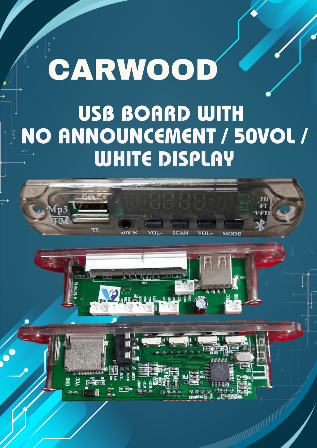 CARWOOD USB BOARD WITH NO ANOUNCEMENT BOARD